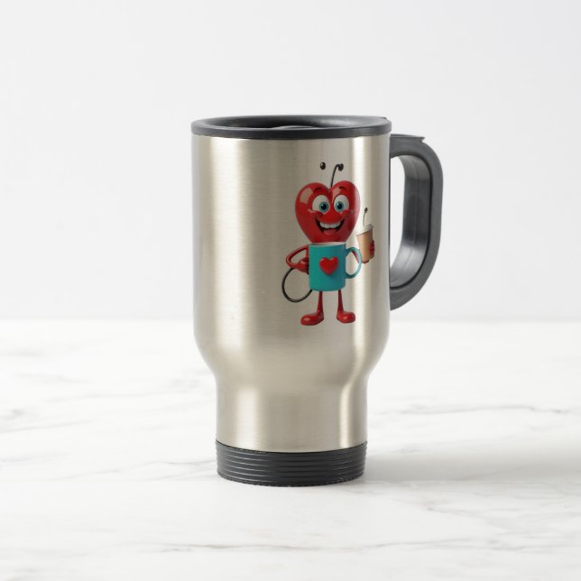 Funny Heart Coffee Mug Reisebecher (VorderseiteRechts)