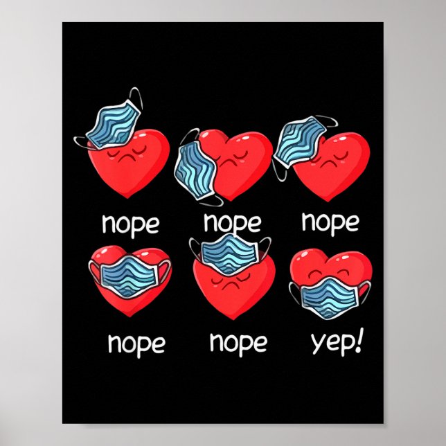 Funny Heart Face Mask Men Women Cute Sweet Valenti Poster (Vorne)