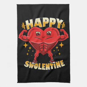 Funny Heart Gym Workout Valentine Geschenk Geschirrtuch