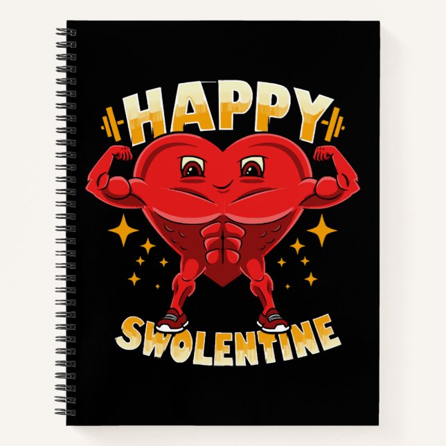 Funny Heart Gym Workout Valentine Geschenk Notizbuch (Vorderseite)