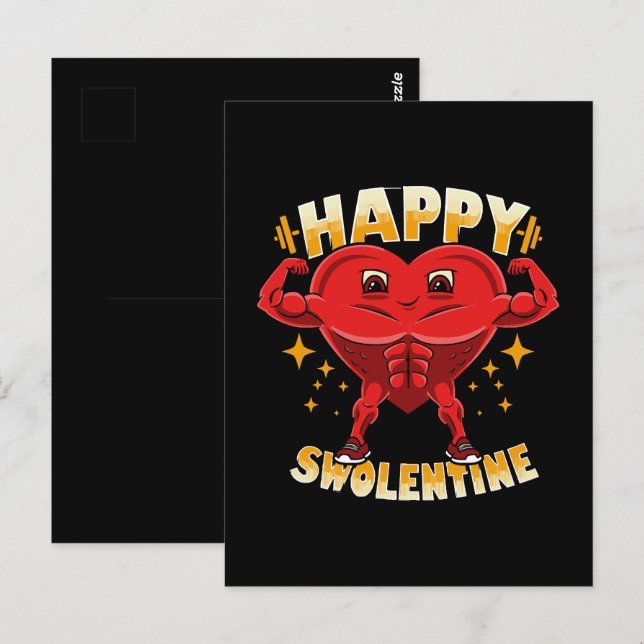 Funny Heart Gym Workout Valentine Geschenk Postkarte (Vorne/Hinten)