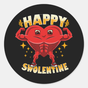 Funny Heart Gym Workout Valentine Geschenk Runder Aufkleber