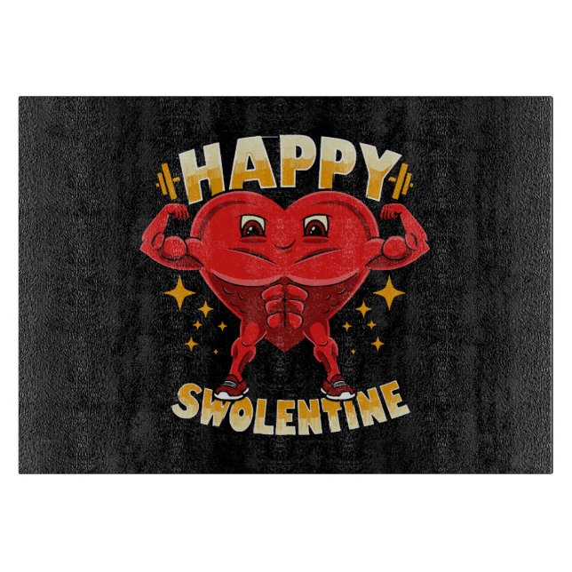 Funny Heart Gym Workout Valentine Geschenk Schneidebrett (Vorderseite)