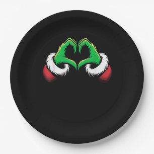 Funny Heart Hände Weihnachten Pappteller