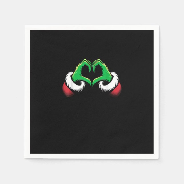 Funny Heart Hände Weihnachten Serviette (Vorderseite)