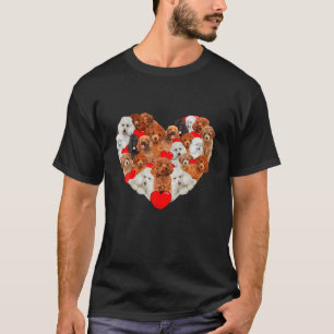 Funny Heart Liebe Poodle Valentine's Day Geschenk T-Shirt
