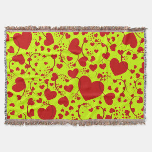 Funny Heart Muster V + Ihre Hintergrundfarbe Decke