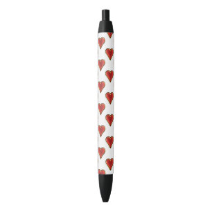 Funny Heart Pattern rotes Gold + Ihr Hintergrund Kugelschreiber