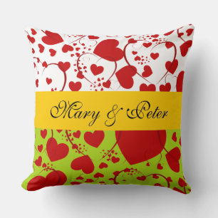 Funny Heart Pattern V + Ihr Backg. & Text Kissen
