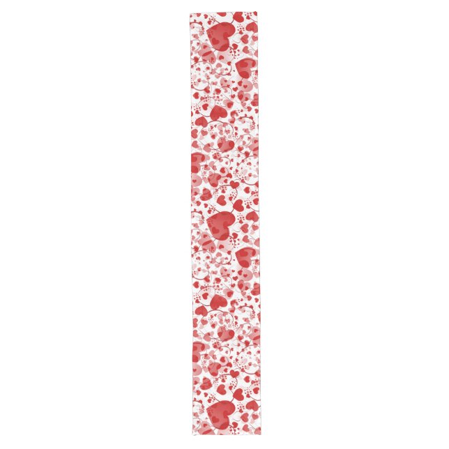 Funny Heart Pattern VII - rot weiß + Ihre Idee Großer Tischläufer (Vorderseite)