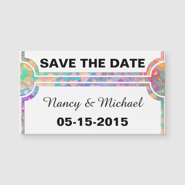 Funny Heart Pattern XI - pastellfarben + Ideen Magnetkarte (Vorderseite)