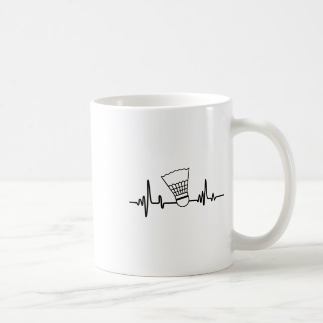 Funny Heartbeat Badminton Shuttle Sports Kaffeetasse (Rechts)