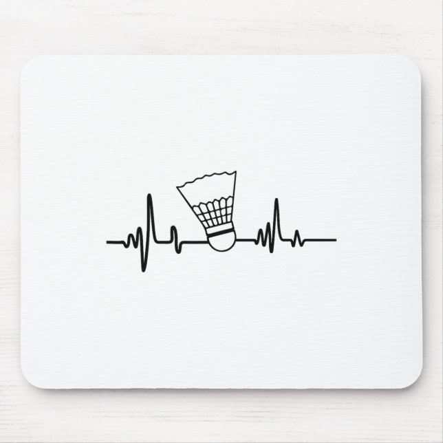 Funny Heartbeat Badminton Shuttle Sports Mousepad (Vorne)