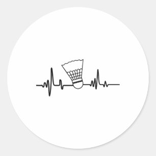 Funny Heartbeat Badminton Shuttle Sports Runder Aufkleber
