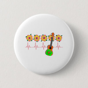 Funny Heartbeat EKG Line für Ukulele Music Button