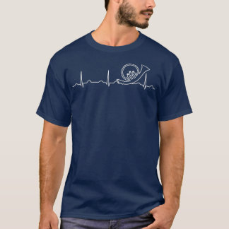Funny Heartbeat Französische Horn Apparel Fun Musi T-Shirt