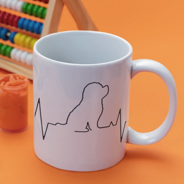 Funny Heartbeat Line Art Valentine's Day Niedliche Kaffeetasse (Von Creator hochgeladen)
