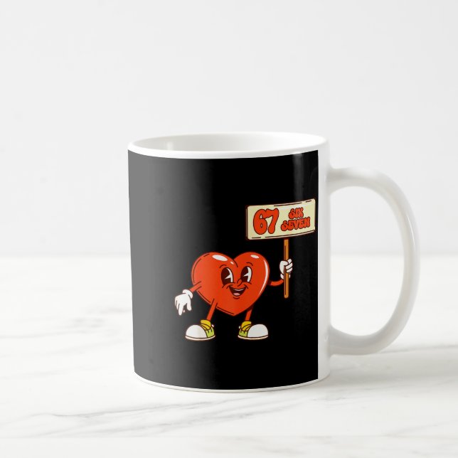 Funny Hearts 67 Valentine Six Seven Meme Gen Alpha Kaffeetasse (Rechts)