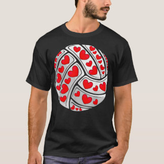 Funny Hearts Volleyball Lover Matching Sportsaal T-Shirt