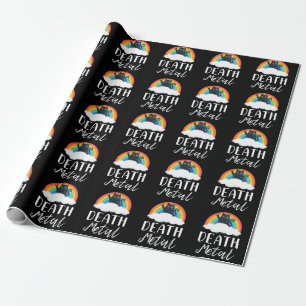 Funny Heavy Death Metal Cat Rainbow Rock Music Geschenkpapier