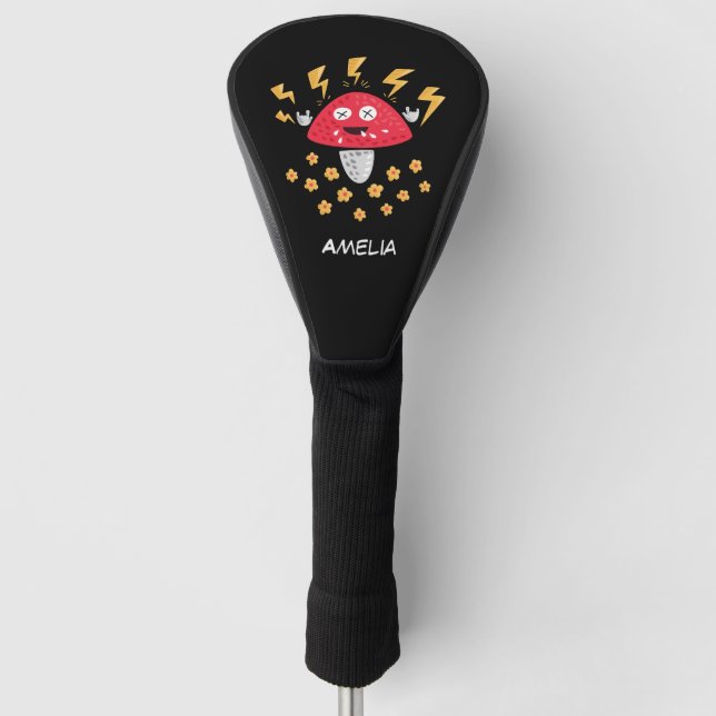 Funny Heavy Metal Mushroom Name Golf Headcover (Vorderseite)