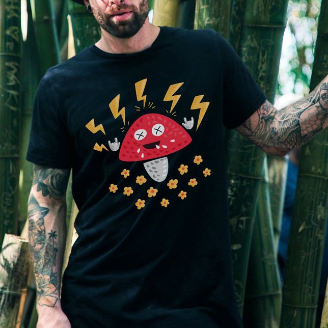 Funny Heavy Metal Mushroom T-Shirt (Von Creator hochgeladen)