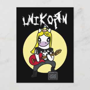 Funny Heavy Metal Unicorn Postkarte