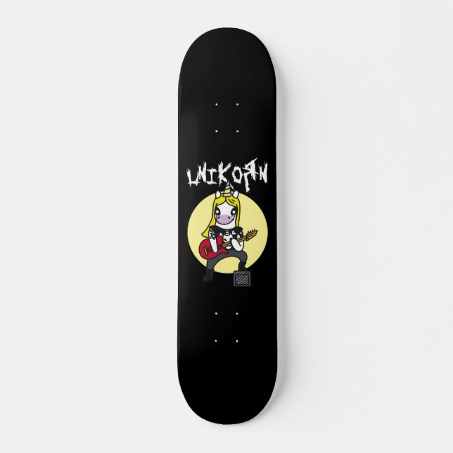 Funny Heavy Metal Unicorn Skateboard (Vorne)