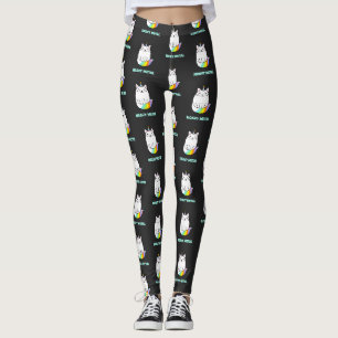 Funny Heavy Metal Unicoron Regenbogenkatze Leggings