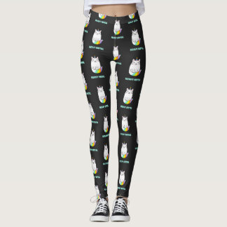 Funny Heavy Metal Unicoron Regenbogenkatze Leggings