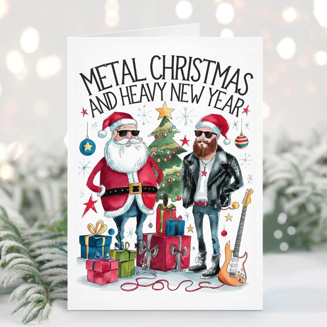 Funny Heavy Metal Weihnachtskarte Feiertagskarte (Von Creator hochgeladen)