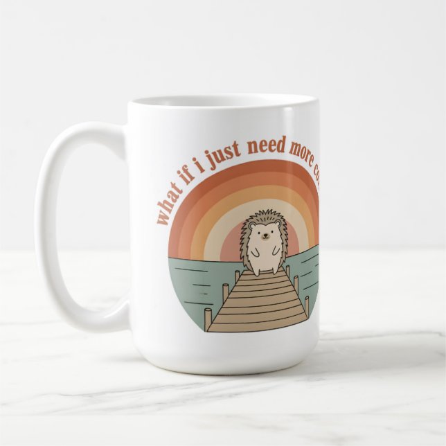 Funny Hedgehog Coffee Morning Slogan Mug Kaffeetasse (Links)