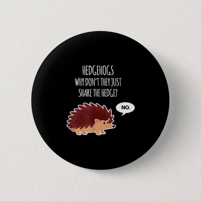Funny Hedgehogs Why Don't They Just Share The Hedg Button (Vorderseite)