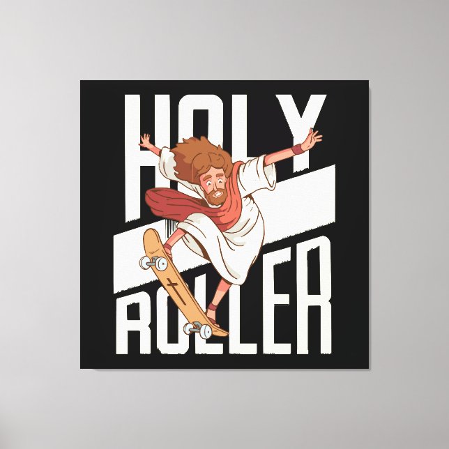 Funny Heiliger Roller Skateboard Jesus Leinwanddruck (Vorderseite)