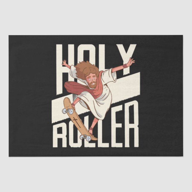 Funny Heiliger Roller Skateboard Jesus Seidenpapier (Vorderseite)