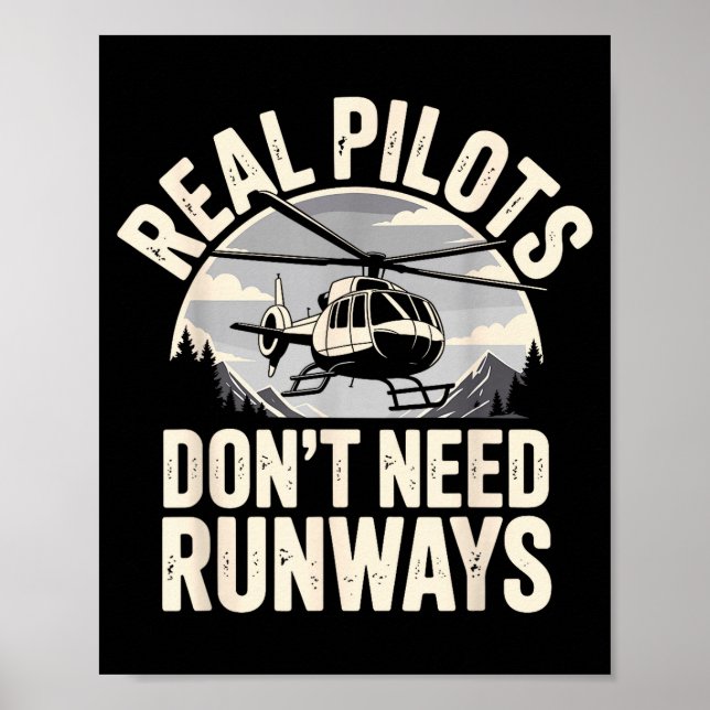 Funny Helicopter Lot Art For Men Women Flying Heli Poster (Vorne)