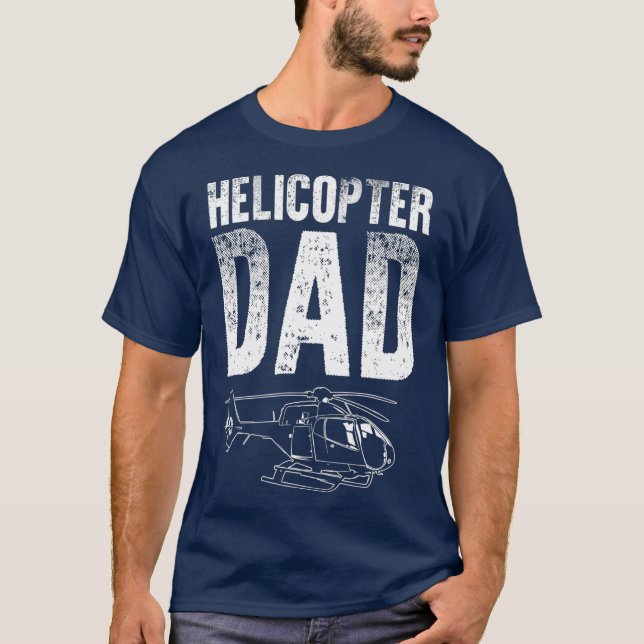 Funny Helicopter Vater Geschenk für Männer Coole E T-Shirt (Vorderseite)
