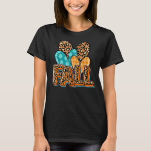Funny Hello Herbst Herbst Leopard LoveHerz Fappy T T-Shirt