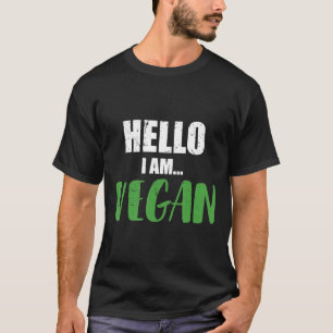 Funny Hello I Bin Vegan Vegetarian Food Geschenk T-Shirt