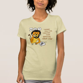 Funny Help-Lion in einem Zoo-Cartoon-T - Shirt