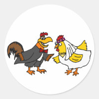 Funny Hen Bride und Rooster Groom Wedding
