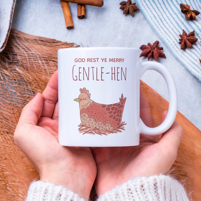 Funny Hen Chicken Christmas Pub Kaffeetasse (Von Creator hochgeladen)