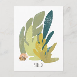 Funny Hermit Crab Hello Postkarte