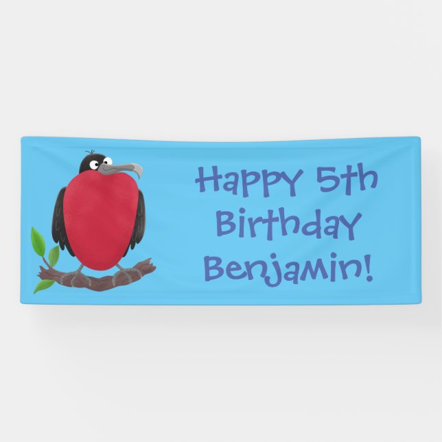 Funny herrlicher Fregatte Vogel Cartoon Banner (Horizontal)
