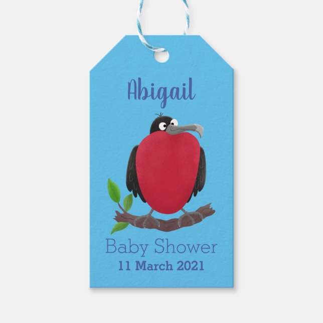 Funny herrlicher Fregatte Vogel Cartoon Geschenkanhänger (Vorderseite)