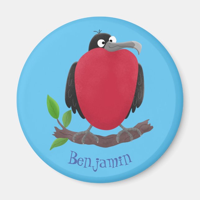 Funny herrlicher Fregatte Vogel Cartoon Magnet (Vorne)