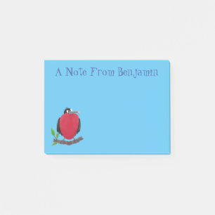 Funny herrlicher Fregatte Vogel Cartoon Post-it Klebezettel