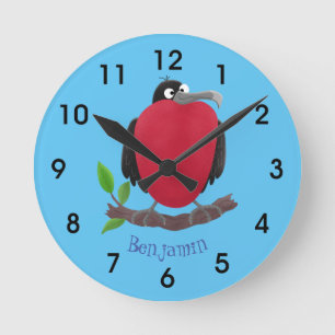 Funny herrlicher Fregatte Vogel Cartoon Runde Wanduhr