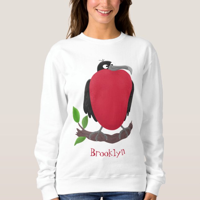 Funny herrlicher Fregatte Vogel Cartoon Sweatshirt (Vorderseite)