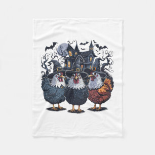 Funny Hexe Spooky Chicken Halloween Fleecedecke